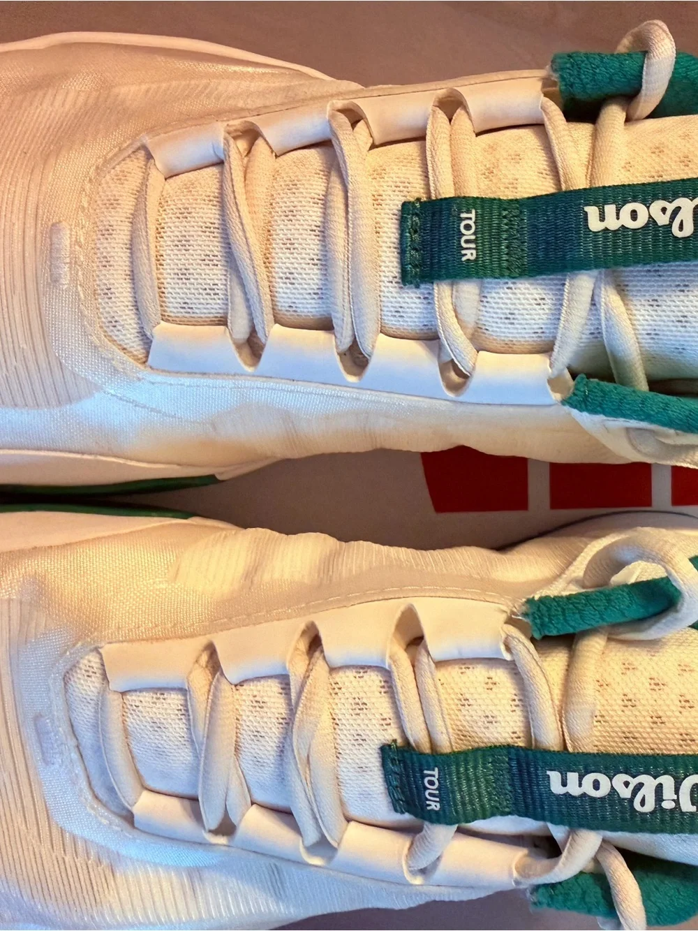 Wilson White and Green Women's Padel Clay Court Shoe
